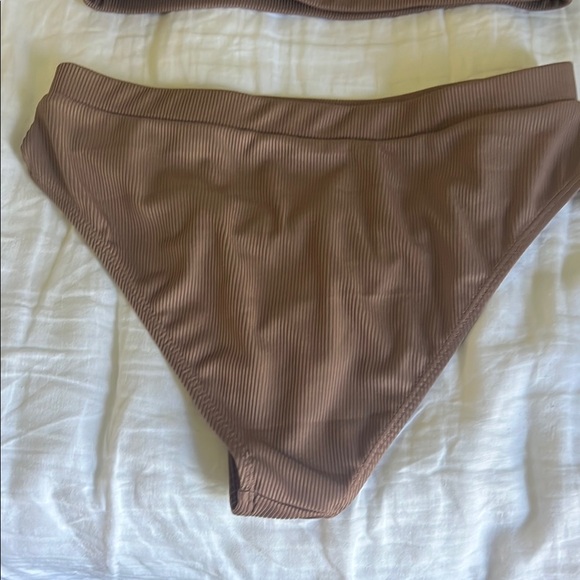 Brown Ribbed Bikini Set - Picture 5 of 5